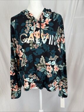 Women's Calvin Klein Performance Stretch Long Sleeved Hooded Top NWT Large